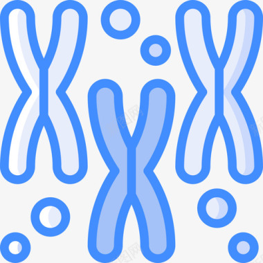 染色体遗传学和生物工程4蓝色图标图标