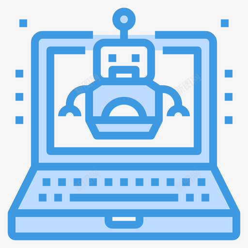 机器人电脑和笔记本电脑4蓝色图标svg_新图网 https://ixintu.com 机器人 电脑 笔记本 蓝色