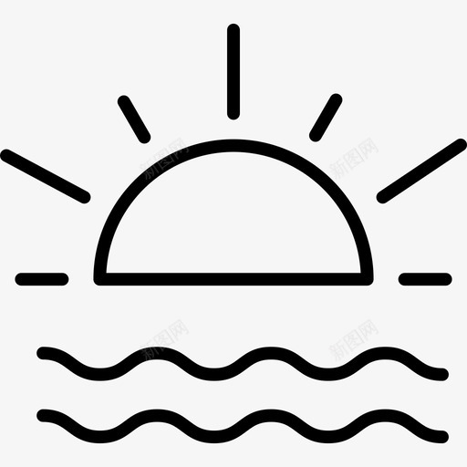 日落能量50轮廓图标svg_新图网 https://ixintu.com 日落 能量 轮廓