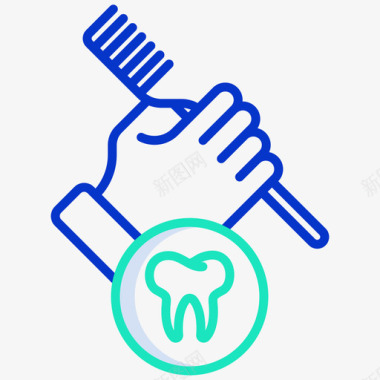 牙刷牙科39轮廓颜色图标图标