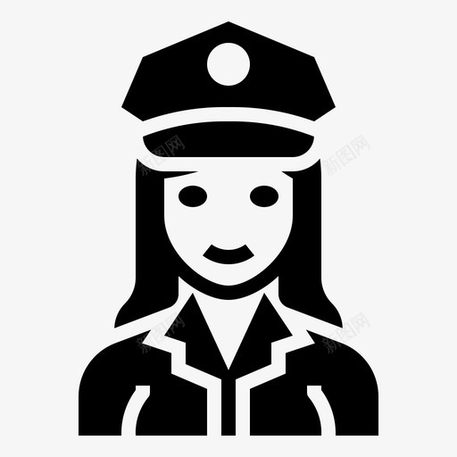 警官职业妇女加油图标svg_新图网 https://ixintu.com 加油 妇女 职业 警官