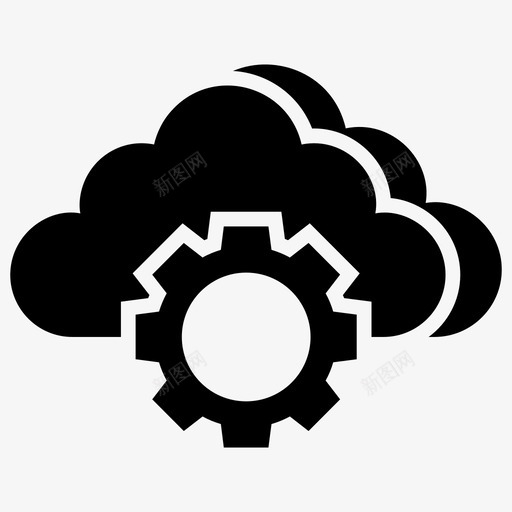 云服务云托管云设置图标svg_新图网 https://ixintu.com 可靠 商业 图标 存储 托管 技术 服务 设置 靠的