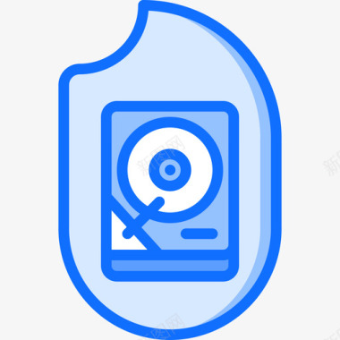 硬盘驱动器数据保护34蓝色图标图标