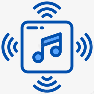 应用程序音乐应用程序3蓝色图标图标
