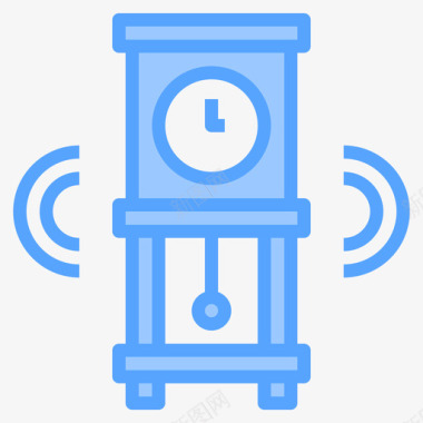 挂钟家用设备12蓝色图标图标