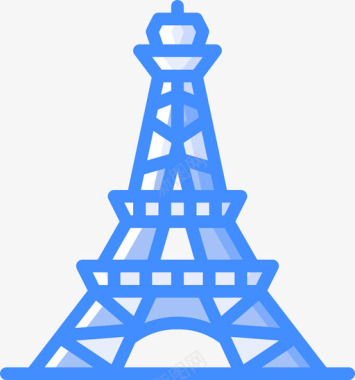 法国埃菲尔铁塔7号蓝色图标图标