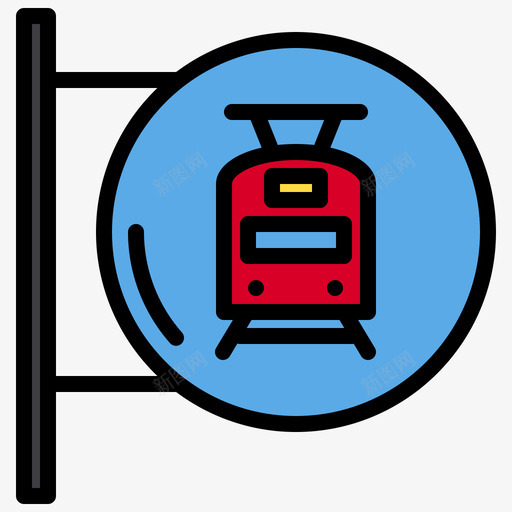 火车站火车站22线颜色图标svg_新图网 https://ixintu.com 火车站 颜色