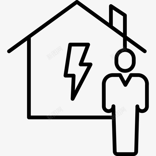 房子能源50轮廓图标svg_新图网 https://ixintu.com 房子 能源 轮廓