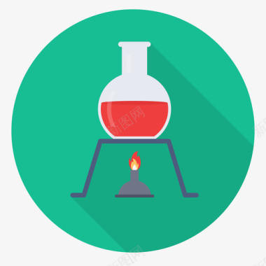 烧杯实验室科学1圆形图标图标