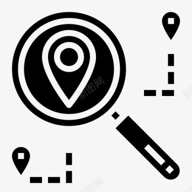 搜索导航和地图24填充图标图标
