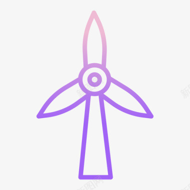 风力发电厂能源51轮廓坡度图标图标