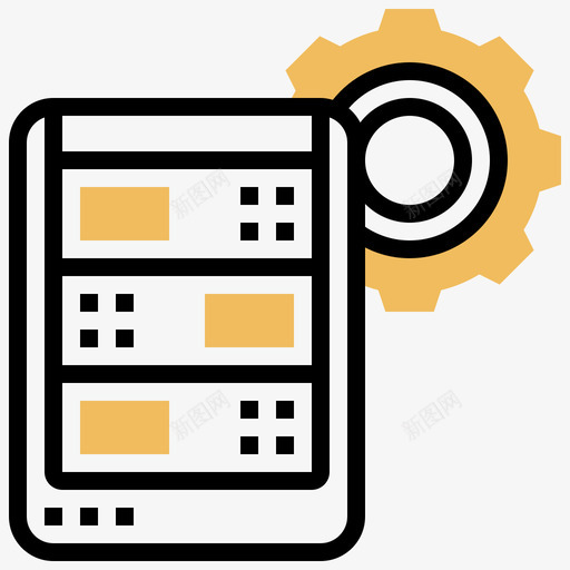 服务器数据管理7黄色阴影图标svg_新图网 https://ixintu.com 数据管理 服务器 阴影 黄色
