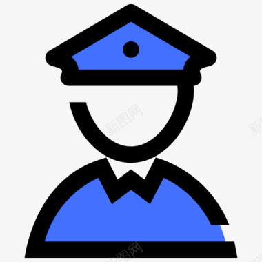 警察120保安蓝色图标图标
