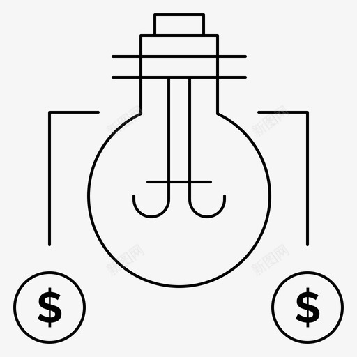 灯泡美元想法图标svg_新图网 https://ixintu.com 2月 v4 想法 收集 灯泡 界面 网络 美元 解决方案