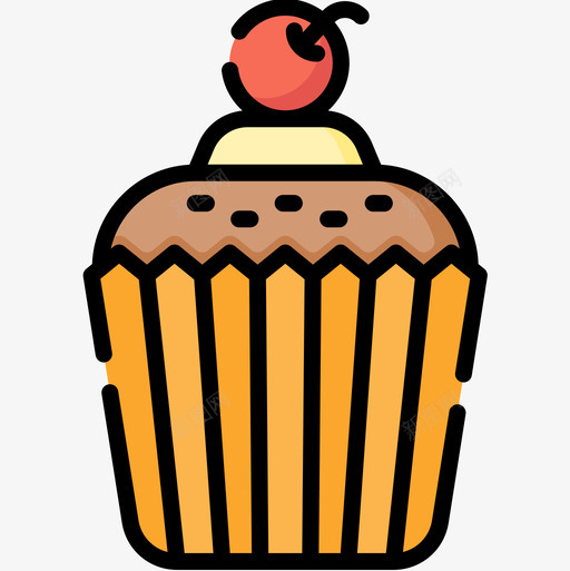纸杯蛋糕40夜派对线性颜色图标svg_新图网 https://ixintu.com 派对 纸杯 线性 蛋糕 颜色