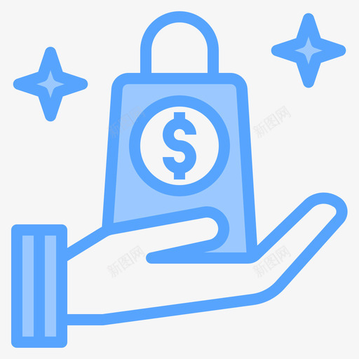 购物袋购物149蓝色图标svg_新图网 https://ixintu.com 蓝色 购物 购物袋