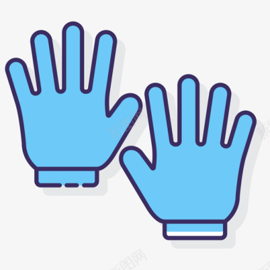 手套私家侦探2线性颜色图标图标