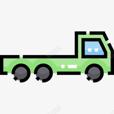 卡车车辆运输5线性颜色图标图标
