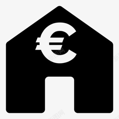 房地产欧元出租图标图标