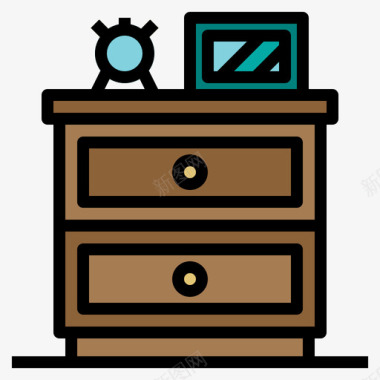 床头柜家居装饰50线性颜色图标图标