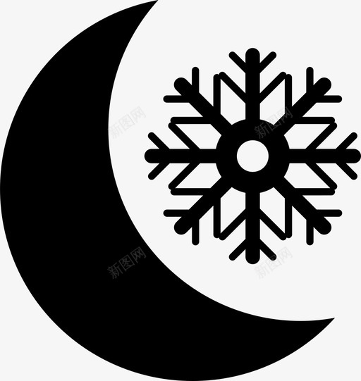 冬夜天空降雪图标svg_新图网 https://ixintu.com 冬夜 天空 媒体 星星 标签 社交 虚空 降雪
