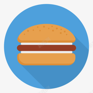 汉堡食品和饮料30圆形图标图标