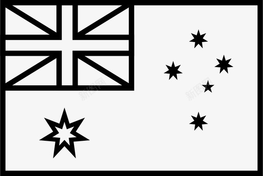 澳大利亚国旗简体轮廓世界国旗图标图标