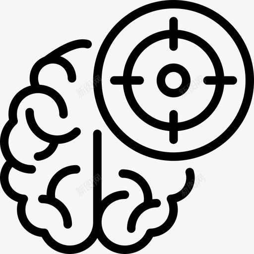 大脑神经学2线性图标svg_新图网 https://ixintu.com 大脑 神经学 线性