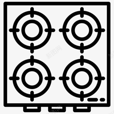 炉子器具7线性图标图标