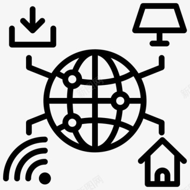 全球网络商业网络全球接入图标图标