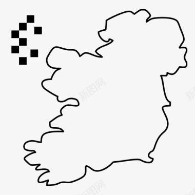 世界爱尔兰地图图标图标