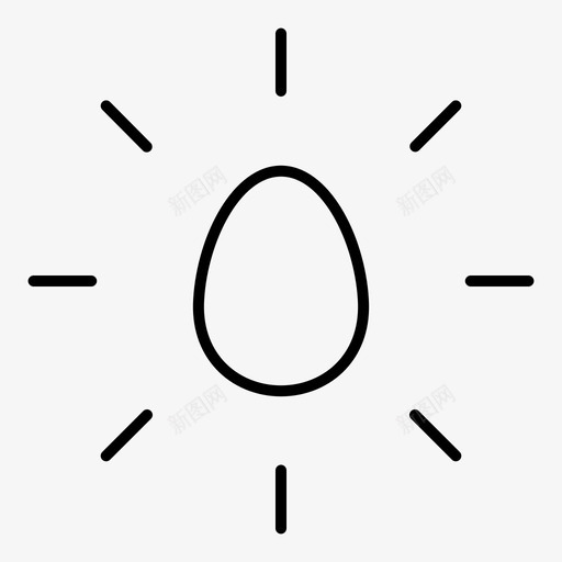闪亮的蛋复活节金色图标svg_新图网 https://ixintu.com 亮的 复活节 时间 金色 闪亮 阳光