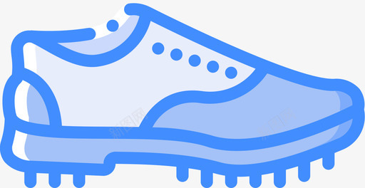 球鞋高尔夫蓝色图标图标