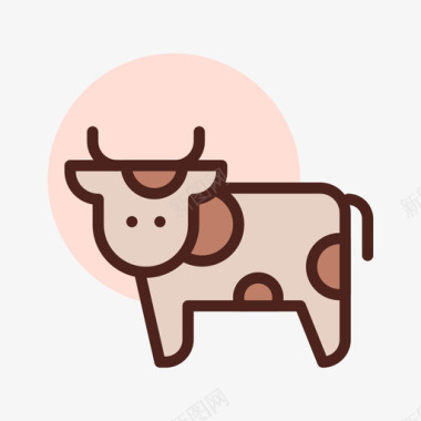 牛烧烤29原色图标图标