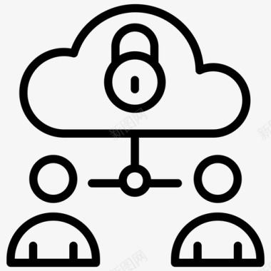 个人网络云保护云安全图标图标