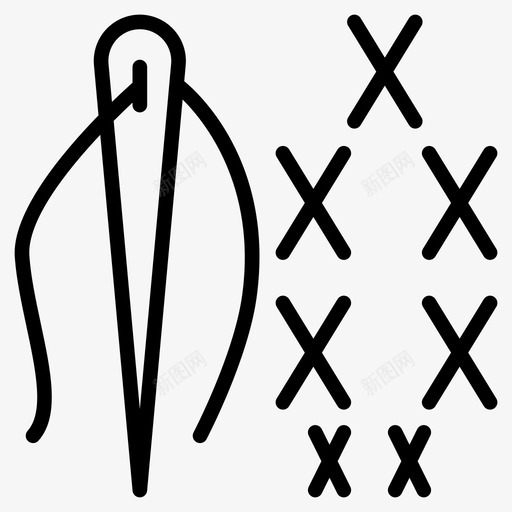 缝合编织针图标svg_新图网 https://ixintu.com 图标 线图 编织 缝合 缝纫 裁剪 裁缝