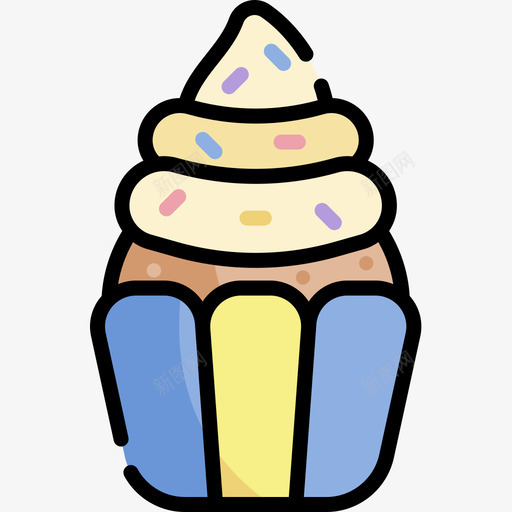 纸杯蛋糕夜派对37线性颜色图标svg_新图网 https://ixintu.com 派对 纸杯 线性 蛋糕 颜色