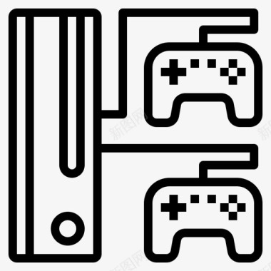 游戏机游戏控制器7线性图标图标