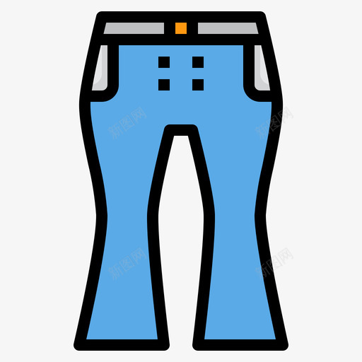 牛仔裤衣服123线性颜色图标svg_新图网 https://ixintu.com 牛仔裤 线性 衣服 颜色