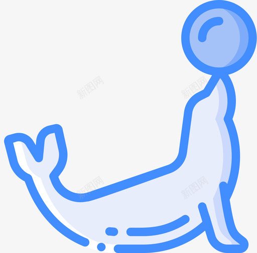 海狮动物园22蓝色图标svg_新图网 https://ixintu.com 动物园 海狮 蓝色