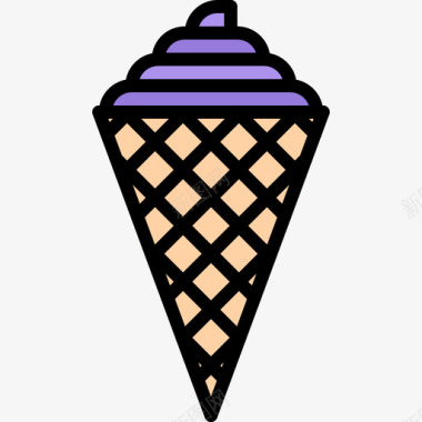 冰淇淋筒冰淇淋27彩色图标图标