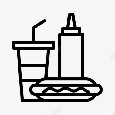 餐食街头食品10直系图标图标