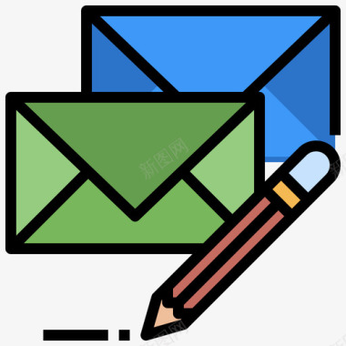 电子邮件对话资源26线性颜色图标图标
