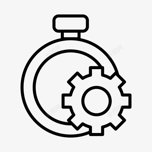 时间设置齿轮小时图标svg_新图网 https://ixintu.com 小时 手表 时间 时间管理 设置 齿轮