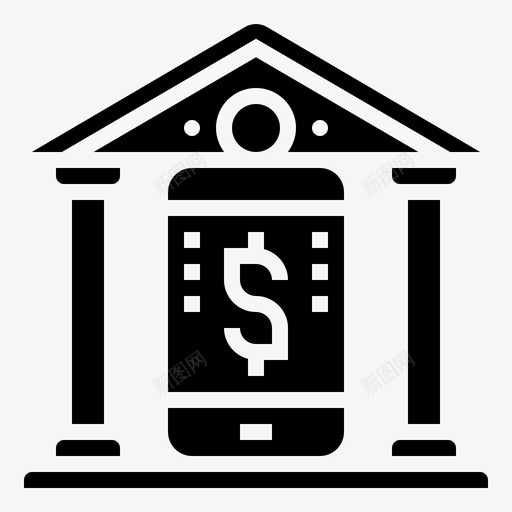 网上银行数字银行5字形图标svg_新图网 https://ixintu.com 字形 数字 网上银行 银行