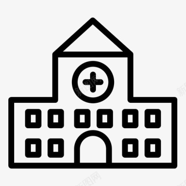 建筑城市建筑医院图标图标
