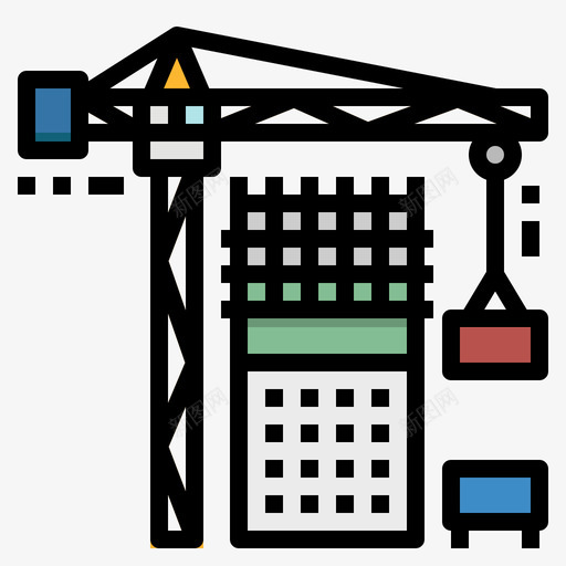 起重机结构148线性颜色图标svg_新图网 https://ixintu.com 线性 结构 起重机 颜色