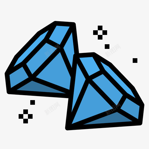 钻石游戏元素17线性颜色图标svg_新图网 https://ixintu.com 元素 游戏 线性 钻石 颜色