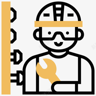 技工建筑工人4黄影图标图标