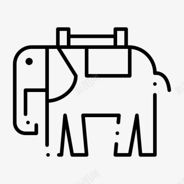 大象动物印度图标图标